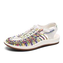 Men New Summer Breathable Hand Woven Roman Sandals Comfortable Flat Beach Loafers Outdoor Casual Walking Shoes 35