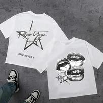 Star Mouth Grillz Punk Mens Y2K Graphic T Shirt Streetwear Cotton Tee S-3XL M