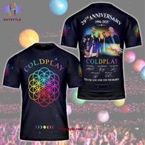 Coldplay Rock Band 29th Anniversary 1996-2026 Thank You Memories 3D T-Shirt L