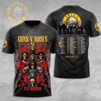 Guns N Roses 2026 M. Pasaulinis Tour 3D Marškinėliai Gerbėjams XXXXL