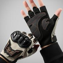 Spring Summer Half Finger Motorcycle Riding Gloves Breathable Durable Anti-Slip Fitness Cycling Gloves L