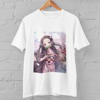 Nezuko Kamado T-Shirt Demon Slayer Anime Graphic Tee Unisex Casual Streetwear L