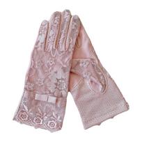 Lace Women Sun Protection Gloves Full-finger Design Ice Silk Lace Gloves  Party Wear