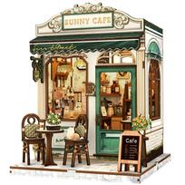 CuteBee DIY Book Nook Kit Dollhouse Kit Miniature House Kit BookNook 3D Wood Craft Bookend Decoration with LED Lights Perfect Gift for Teenagers and