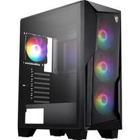 MSI MAG FORGE 130A AIRFLOW PC Case, ATX Mid-Tower, Black, RGB, 4 Fans, Tempered Glass Side Panel, Magnetic Dust Filter (CS9324)