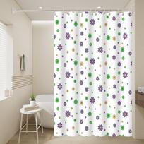 1pc Purple flower shade curtain  Peva waterproof shower curtain (as the picture,80*180cm)