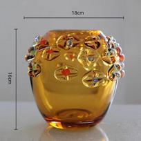 Glass Vase Transparent Relief Gemstone Hydroponics Terrarium Crystal Pot Flower Arrangement Accessories Flower Vase Flowerpot