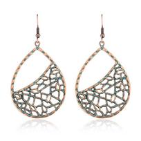 Elegant Retro Bohemian Oval Alloy Water Drop Earrings