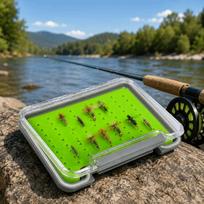 2PCS Clear Lid Fly Fishing Box Super Slim Fly Box Portable Fly Storage Case  Fly Fishing S-135*95mm
