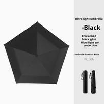 Lightweight Compact Carbon Fiber Sun Umbrella Portable Pencil Feather Design with Sun Protection UV Protection (black,metal-fiber composite&5K)