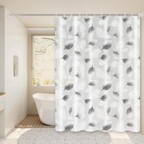 Fresh Leaf Black and White Style Shower Curtain, Minimalist Nordic Bathroom Partition Curtain, Artistic Bathroom Space Decorative Curtain (as the picture,120*180cm)