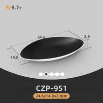 Melamine Plates Rectangle Sushi Plate Melamine Tableware Black and White Dinner Plates Plastic Plate Cafeteria Serving Tray