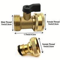 3/4  Brass Ball Valve with Quick Connect Coupler: BSP Thread Adapter for Garden Hose Car Wash Water Pipe Fitting