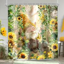 Funny Rubber Duck Shower Curtain Cute Yellow Pink Kids Animal in Bathtub Lovely Green Plants Botanical Brush for Teens Boys (as the picture,90x180cm)