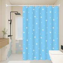 1pc Cute Blue Stars Kids Shower Curtain Funny Cartoon Waterproof PEVA Bathroom Decor (as the picture,80*180cm)