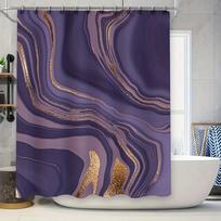 Luxury Geode Print Shower Curtain Modern Bathroom Decor for Girls Kids Purple White Gold High Heel Pattern Bath Mat Cover Easy (as the picture,90x180cm)