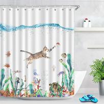 Anime Cute Duck Printed Shower Curtain Cartoon for Bath Waterproof Bathroom Curtain Durable Bath Screen Bathroom Decor Hooks (as the picture,90x180cm-35x70in)