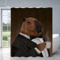 Capybara Bathroom Shower Curtain Cloth Curta Bath Cover Waterproof Fabric Full 200x180 Curt Funny Products Household Home (as the picture,90X180cm)