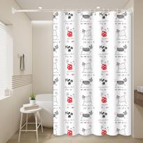 1pc Cute Wildcat Kids Shower Curtain - Funny Cartoon Design - Waterproof PEVA Material - Perfect for Bathroom Decoration (as the picture,80*180cm)