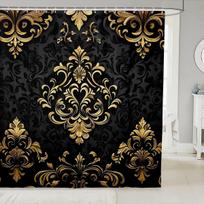 Vintage Boho Damask Floral Bathroom Curtain,Bohemian Exotic Goth Shower Curtain Victorian Baroque Flower Shower Bathtub Decor (as the picture,W90xH180cm-35x70in)