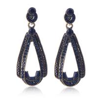 European & American Retro Blue Crystal Water Drop Stud Earrings