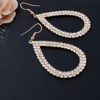 European-American Fashion Rhinestone Water Drop Earrings Studs