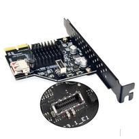Cablecc USB 3.1 Front Panel Socket and USB 2.0-PCI-E Express Card Adapter for Motherboard