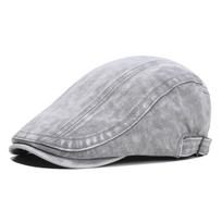 Women's Slimming Japanese Retro Denim Beret Hat, Spring/Summer, Versatile Wear, Large Circumference, Flat Brim One Size