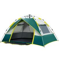 Rainproof Outdoor Tent: Single Layer, Two Doors, Two Windows - Faux Double Layer for Camping & Beach