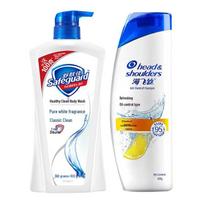 Safeguard Pure White Body Wash & Head & Shoulders Anti-Dandruff Shampoo Set