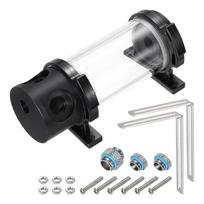 uxcell Water Cooling Tank G14 Screw 50mm x 140mm Cylinder Heat Exchanger Water Cooling Reservoir Radiator Kit 1 Input 3 Output for PC Computer CPU