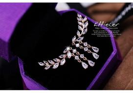 New Arrivals: Euro-American Leaf Crystal Water Drop Stud Earrings