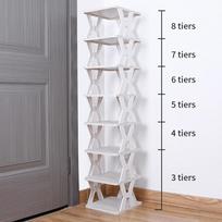 Simple Plastic Shoe Rack for Entryway Stackable Dustproof Shoes Storage Assembled Vertical Shoe Organizer for Door Entrance