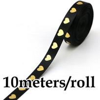 (10 Meters/roll) 10mm Hot Stamping Peach Heart Ribbon Love Ribbons Valentine's Day Packaging Handmade Gift Packaging Decoration 10mmx10m