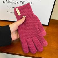 Five Finger Full Finger Mittens  Cycling Driving Gloves Retro Knitting Gloves  Autumn