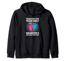 Team boy or team girl Grandpa's baby. Zip-up hoodie.