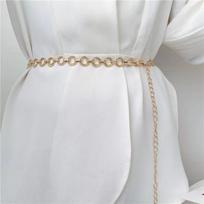 Coco Style Adjustable Slim Waist Chain Belt with Versatile Metal Buckle for Women - Retro Fashion Accessory