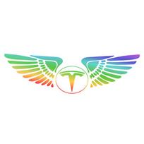 Car Accessories Colorful Laser Angel Wing Logo Windshield Hood Trunk Sticker For Tesla Model 3 Y S X Roadster Cybertruck Juguete