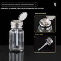 Refillable Glass Pump Bottles Empty Dispenser for Nail Polish Remover & Cleaner Manicure Tools