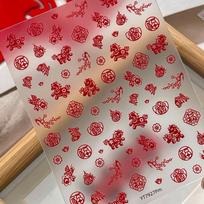2026 Year Of The Horse Nail Stickers Cute Lucky Pony Firework Design Self Adhesive DIY Manicure Decals New Year Nail Decorations