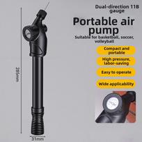 Portable Basketball Pump With Pressure Gauge Dual Action & Quick Inflation Pump Manual Air Pump For Football Volleyball