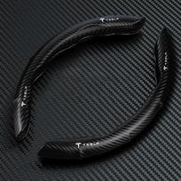 Car Steering Wheel Cover Car Logo Carbon Fiber Steering Wheel Cover For Tesla Model 3 Model S Model X Y Roadster Performance