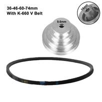 Benchtop Drill Press Transmission Wheel 14mm Holes Outer Diameter 36-46-60-74mm 4 Step 5 Step V-belt K660 Silver Black Color