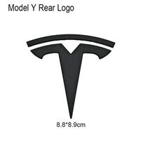 3D ABS Car Front Head Hood Emblem Rear Trunk Badge Sticker For Tesla Model 3 Model Y Replacement Decoration Decals Accessories