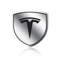 3D Metal Car Body Fender Emblem Shield Stickers Decor Auto Accessories for Tesla Model 3 2021 S X Y Roadster Invader Hub Caps sidabras