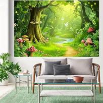 2D Premium Printed Green Fantasy Forest Backdrop Fairy Tale Decor 47.2x31.5inch/120*80cm