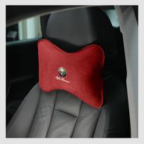 1pc/2pcs Car Headrest Fur Neck Pillow Seat Head Cushion Pillow For Alfa Romeo Giulia Stelvio Giulietta 156 159 147 Mito Tonale