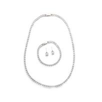 3Pcs/set Elegant Cubic Zirconia Jewelry Set Zirconia Water Drop Bridal Necklace Earrings Set Choker Gold Wedding Accessories Set sidabras