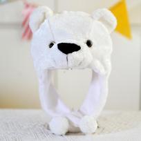 Adorable Polar Bear & Panda Plush Hat for Kids and Adults S