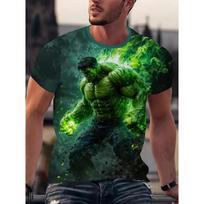 Marvel Hulk vyriški marškinėliai su grafika Vasariniai superherojų gerbėjų drabužiai Hulk grafiniai marškinėliai S